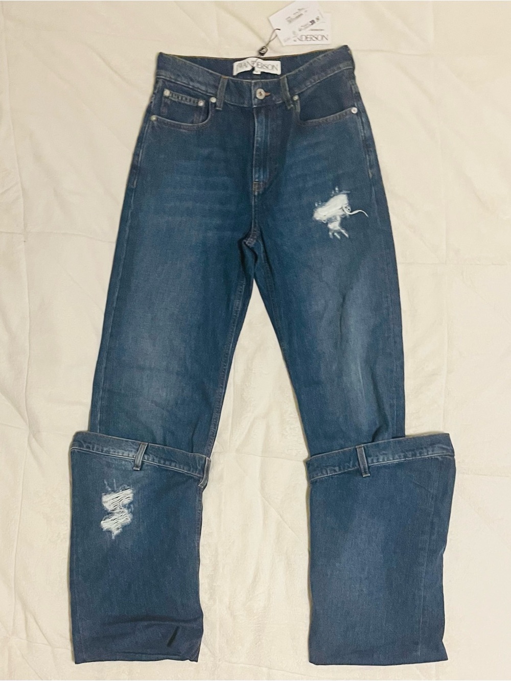 JW Anderson Distressed Denim Bucket Jeans Size 27 X 32